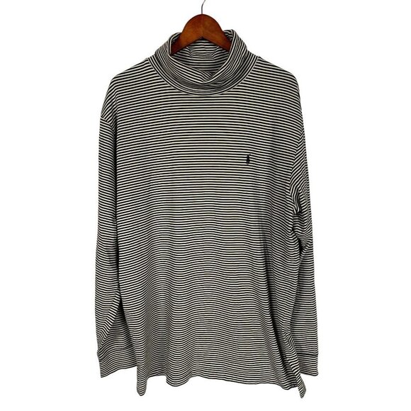 Polo by Ralph Lauren Black & White Striped Turtleneck Size XL - Picture 1 of 3